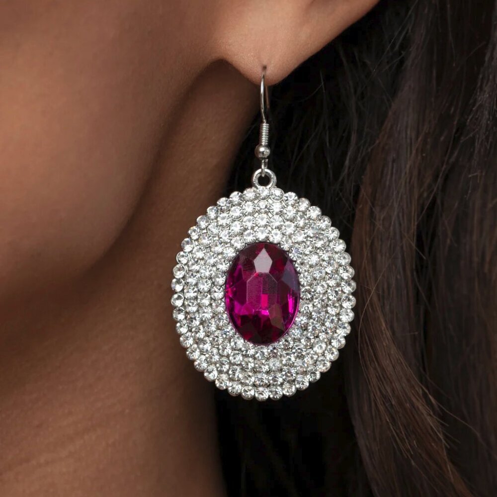 Paparazzi Jewelry Accessories - FIERCE Field - Pink Earrings - Vintage